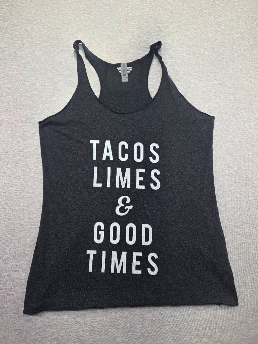 Fifth Sun Tacos Limes Good Times Racerback Tank Top Charcoal Size M